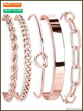 S925 Sterling Silver Bracelet Set Waterproof Non Tarnish Chunky Cuban Link Cuff